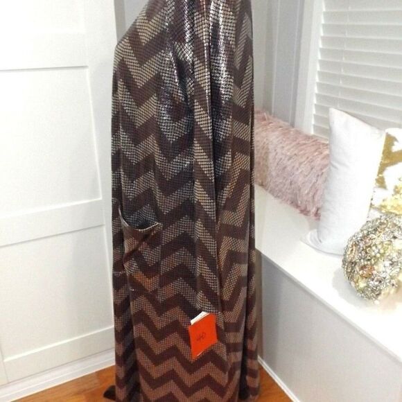 Elegant Lularoe Large Sarah Black Silver Rose Gold - Picture 3 of 4
